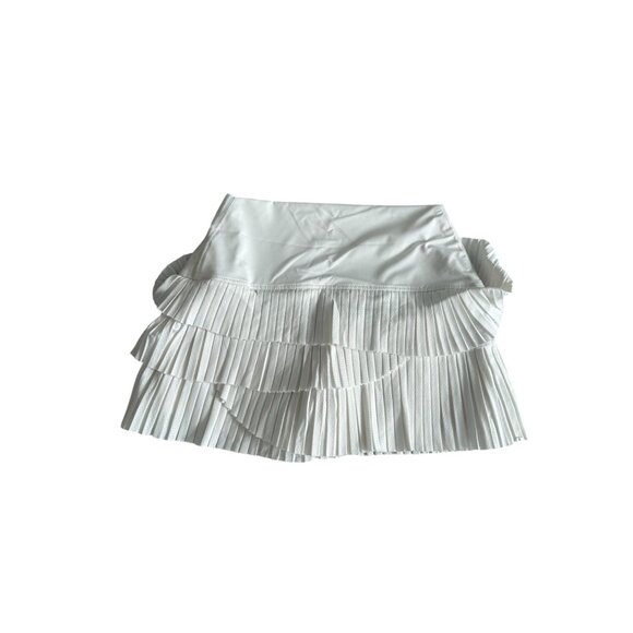 LUCKY IN LOVE X Bethanie Mattek Sands Court Worn White Tiered Skort Sz M NEW - Picture 4 of 9